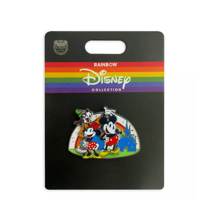 Disney Parks Rainbow Collection Mickey and Friends Pin New with Card
