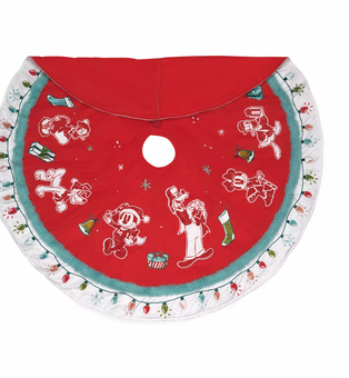 Disney Retro Mickey and Friends Holiday Christmas Tree Skirt New with Tag