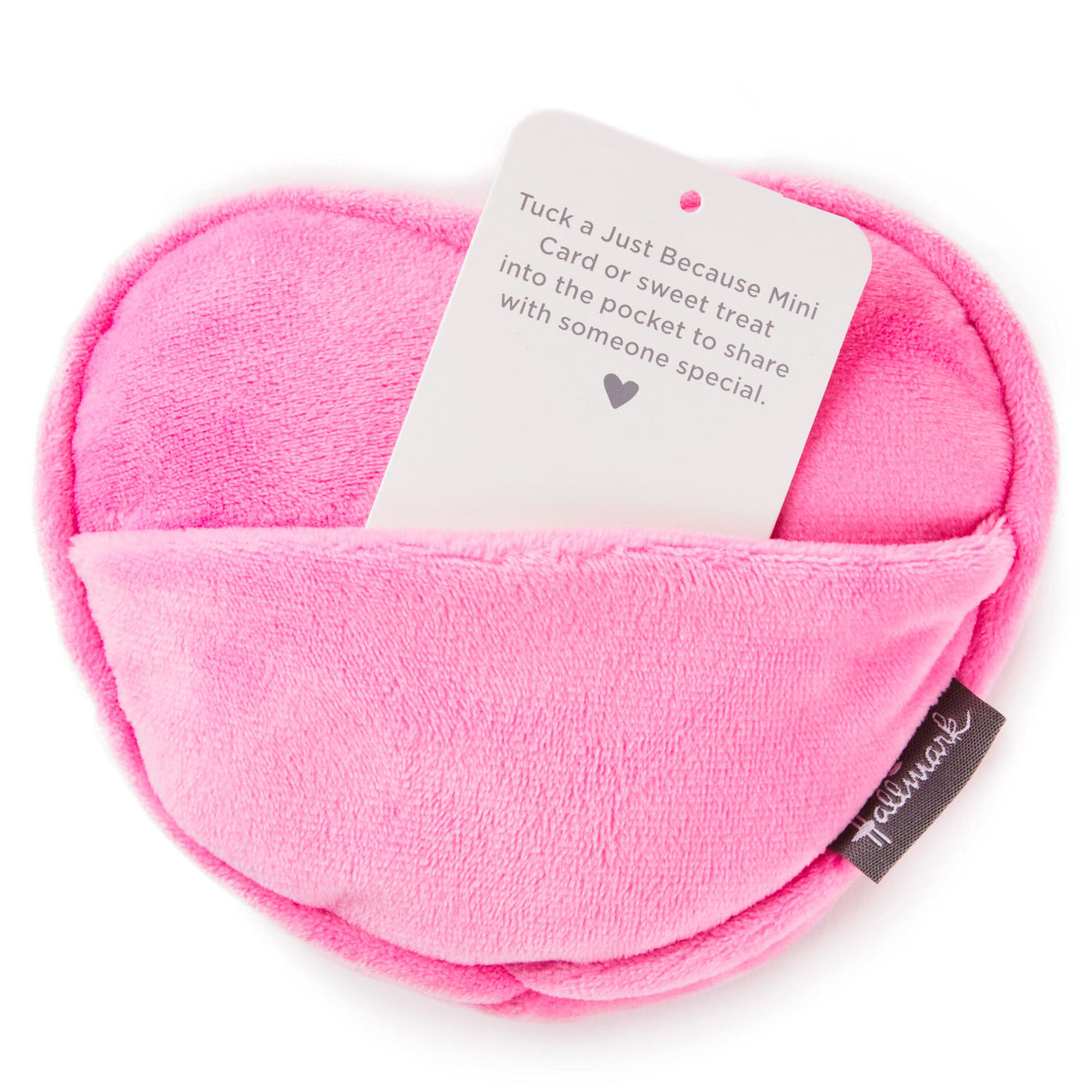 Hallmark Valentine Love XOXO Candy Heart Pink Plush With Pocket New with Tag