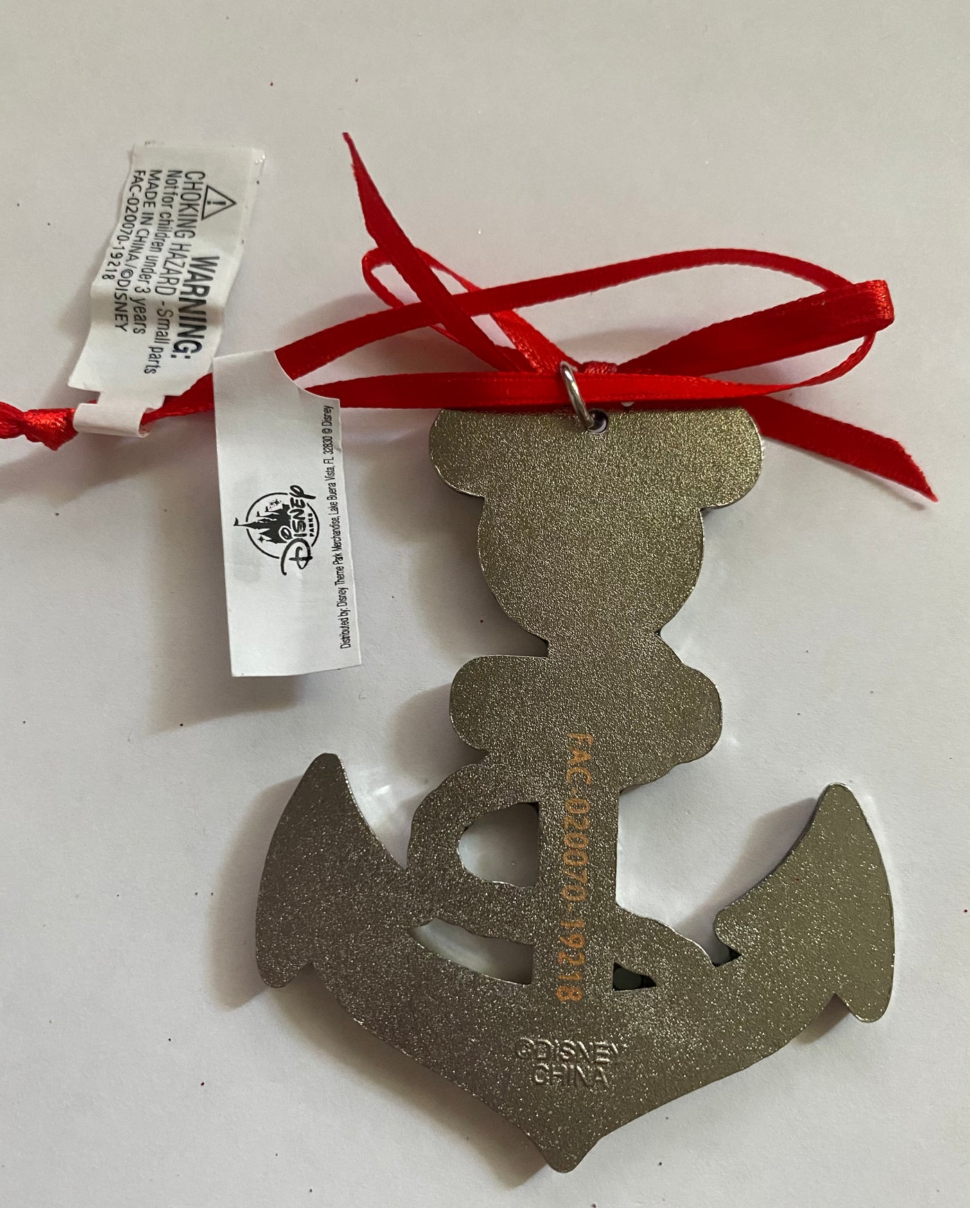 Disney Cruise Line Mickey Icon Anchor Metal Christmas Ornament New with Tag