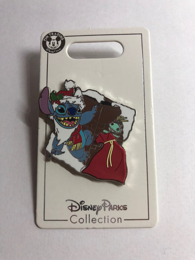 Disney Parks Yuletide Farmhouse Stitch and Scrump Santa Pin New with Card