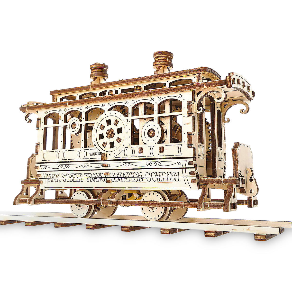 Disney Main Street U.S.A. Trolley Wooden Puzzle Working Mechanical Model New Box