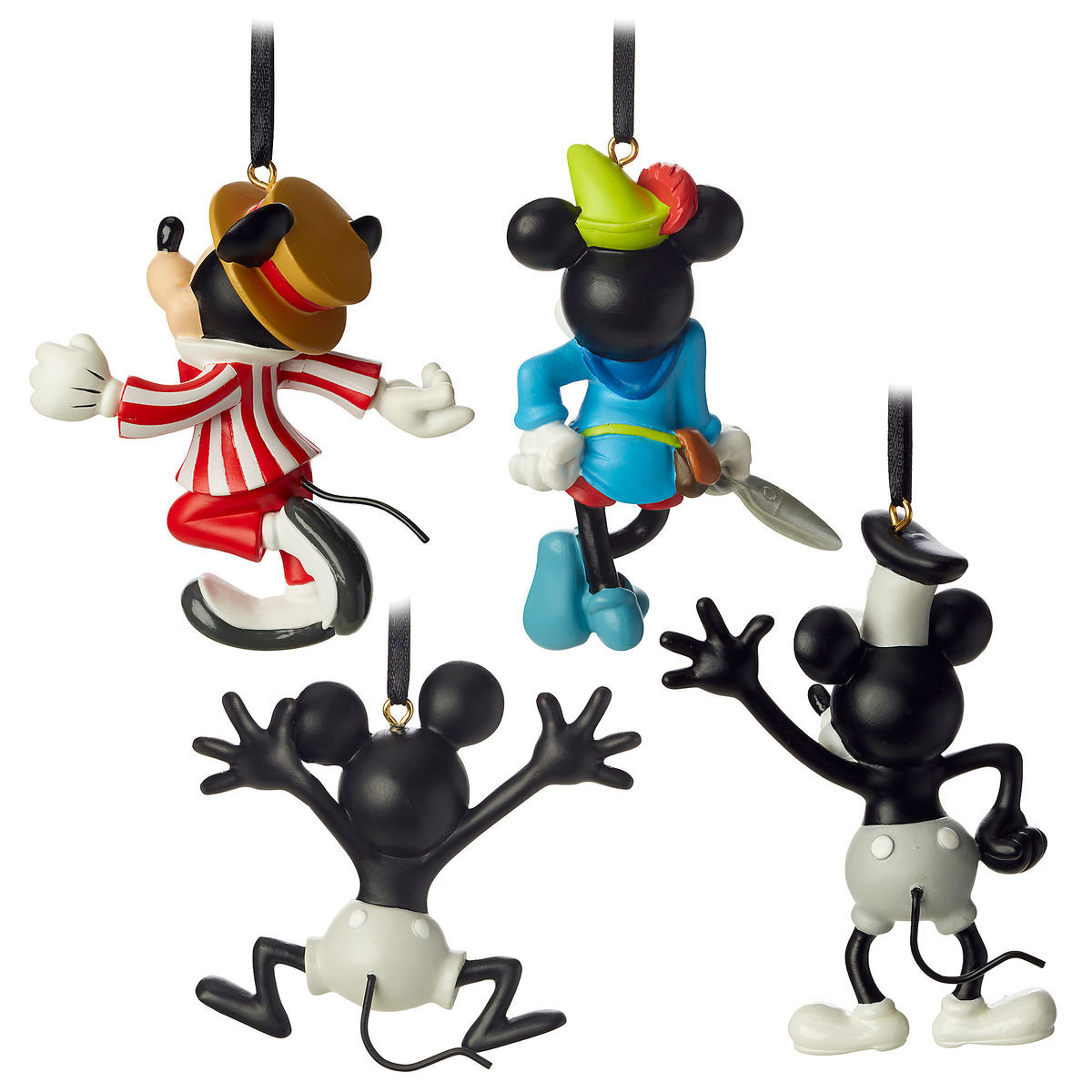 Disney Mickey Mouse Through the Years Mini Ornament Set Steamboat Willie New