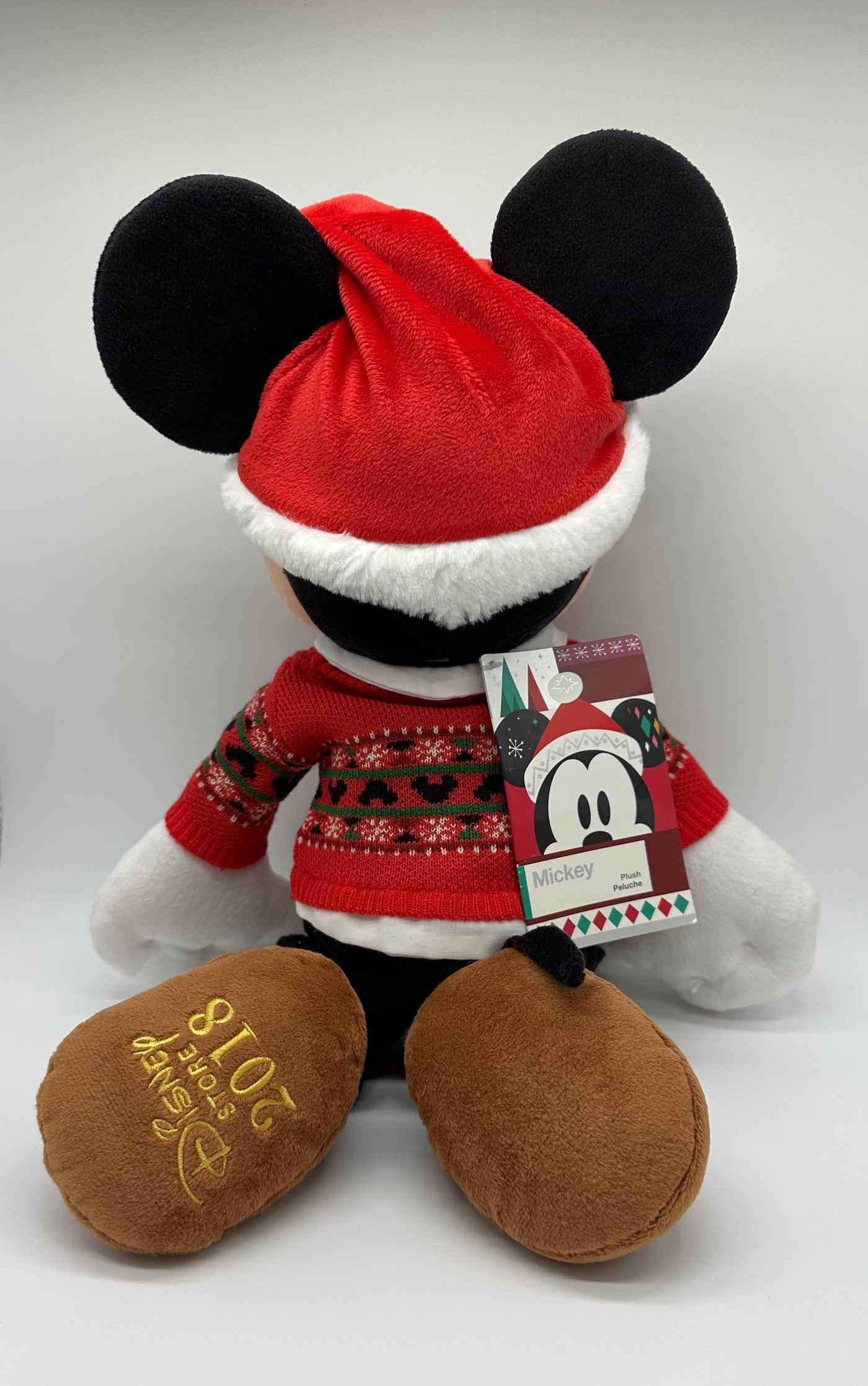 Disney Store Authentic 2018 Christmas Mickey Winter Sweater Plush New with Tags