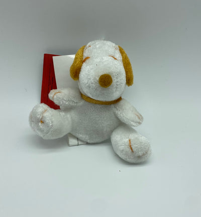 Peanuts Snoopy White and Brown Plush Keychain New with Tag