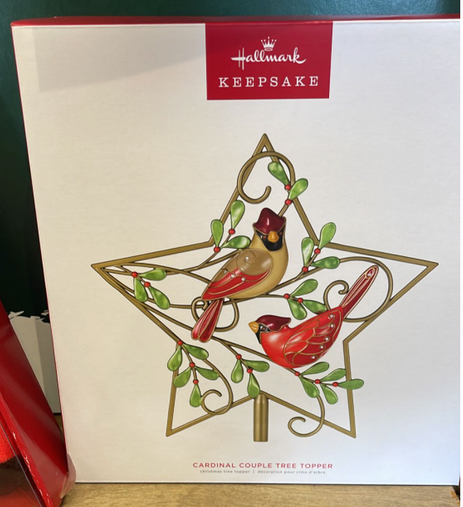 Hallmark 2022 Cardinal Couple Metal Christmas Tree Topper New With Box