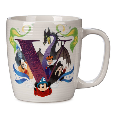 Disney Parks ABC Letters V is for Villains Fantasmic Ceramic Coffee Mug New