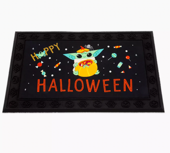 Disney Parks Star Wars The Mandalorian Grogu Halloween Light-Up Door Mat New