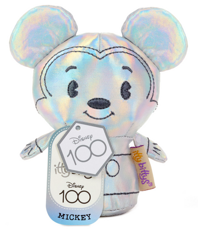 Hallmark Itty Bittys Disney 100 Years of Wonder Mickey Silver Plush New with Tag