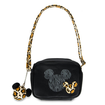 Disney Parks Animal Kingdom Mickey Icon Animal Print Crossbody Bag New with Tags