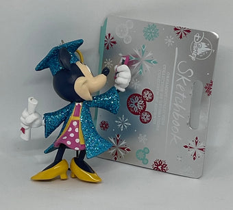 Disney Parks Minnie Graduation Sketchbook Ornament Selfie Diploma New With Tag