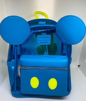 Disney Parks Mickey Mouse Clear Blue Spell Out Backpack New with Tags