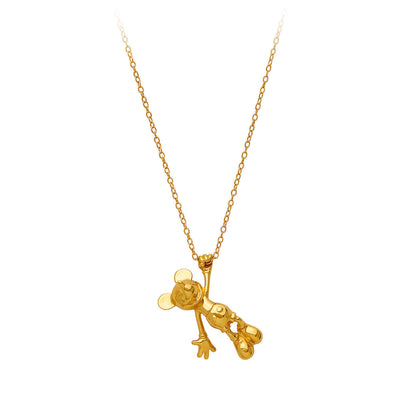 Disney Mickey The True Original Gold Collection Rock Love Necklace New with Box
