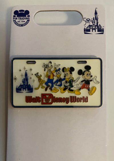 Disney WDW 50th Vault Mickey and Friends License Plate Pin New with Card