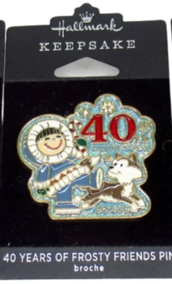 Hallmark Keepsake 40 Years Of Frosty Friends Metal Pins -2019 New with Card