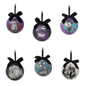 Disney 25th The Nightmare Before Christmas Glitter Ball Ornament Set New w Box