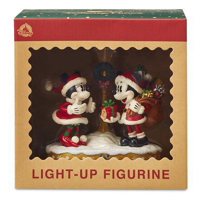 Disney Parks Holiday Cheer Minnie and Mickey Light-Up Figurine New with Box