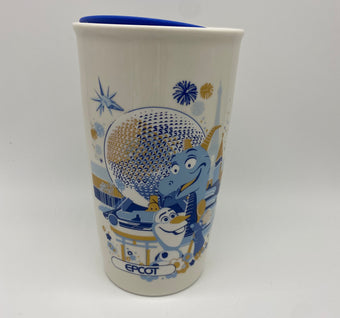 Disney Parks 50th Anniversary Vault Epcot Figment Starbucks Ceramic Tumbler New