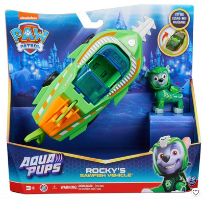 PAW Patrol Rocky Sawfish Aqua Vehicle Pups Toy New With Tag