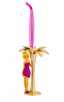 Disney Disneyland Paris Tinker Bell and Palm Tree Hanging Christmas Ornament New