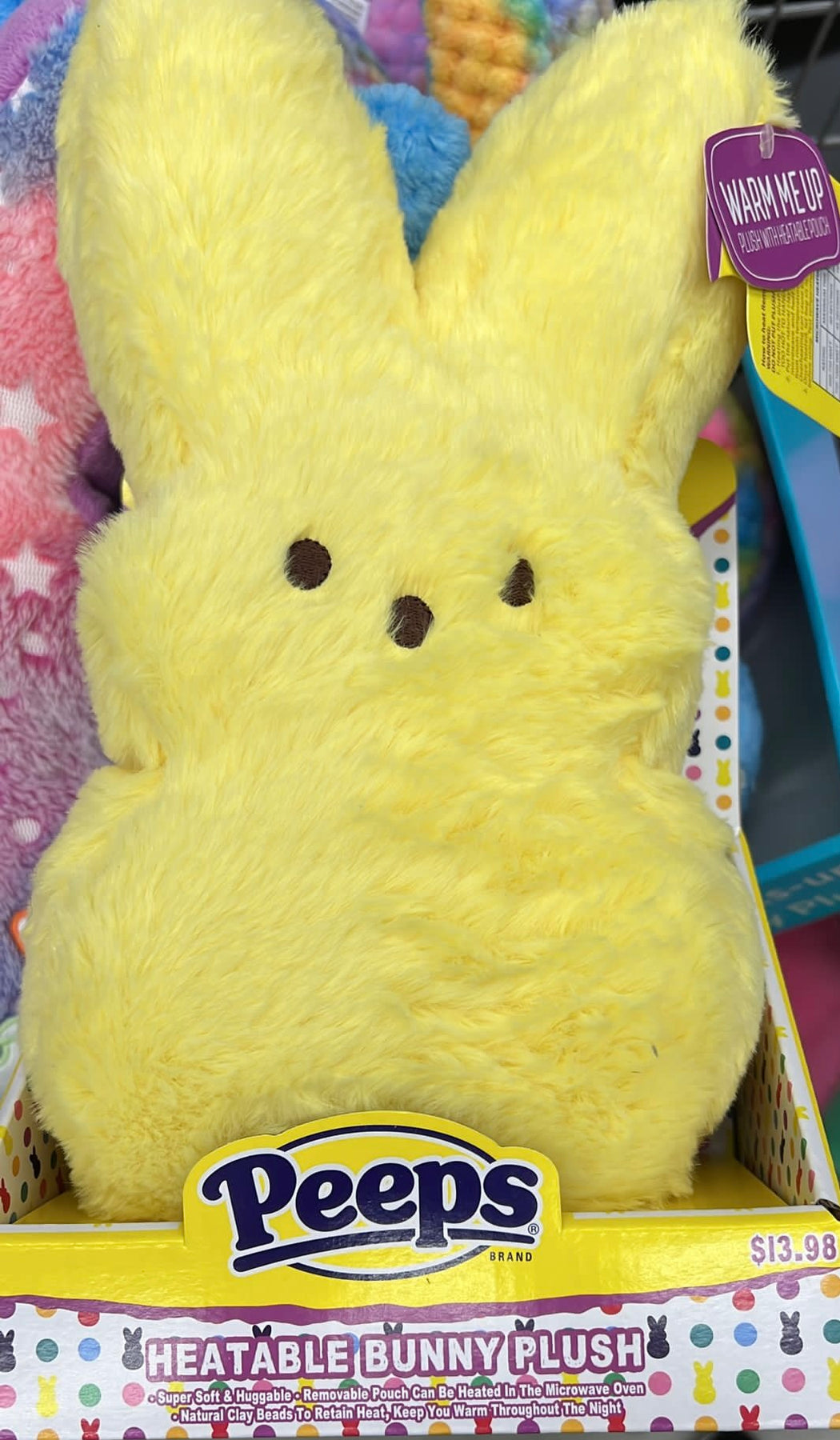 Peeps Easter Peep Bunny Heatable Plush New with Tag Yellow 1 Each
