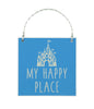 Disney Parks Castle My Happy Place Message Christmas Ornament New with Tags