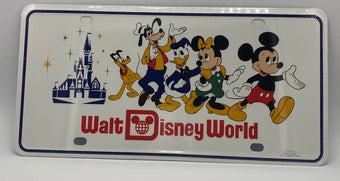 Disney Parks WDW 50th Celebration Vault Mickey and Friends License Plate New
