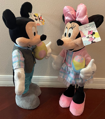 Disney 2022 Easter Mickey and Minnie Easter Door Porch Greeters Plush 24" New
