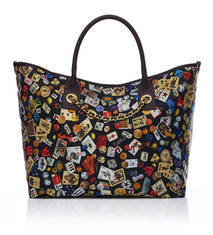 Macao Life is a Game Black Dark Brown Tote Bag Made in Italy by Divo Diva New