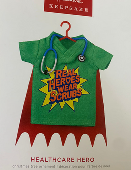 Hallmark 2022 Healthcare Hero Scrubs Fabric Christmas Ornament New With Box