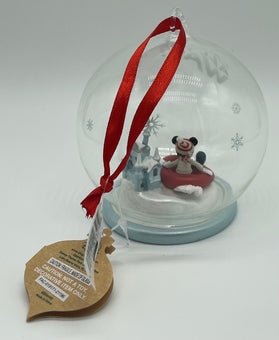 Disney Vacation Club Mickey Laughing All The Way! Light Up Glass Ornament New