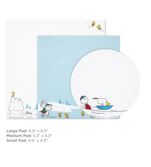 Hallmark Peanuts Gang Holiday Winter Fun Memo Pad Set New