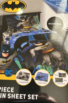 DC Comics Batman Kids Twin Sheet Set Blue and Black New Sealed