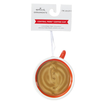 Hallmark Friends Central Perk Coffee Cup Decoupage Christmas Ornament New w Tag