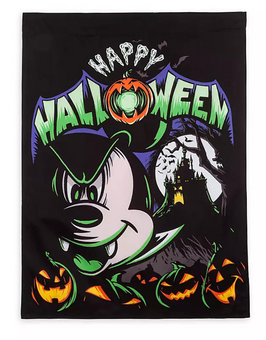 Disney Parks Mickey Mouse Vampire Halloween Yard Flag New Sealed