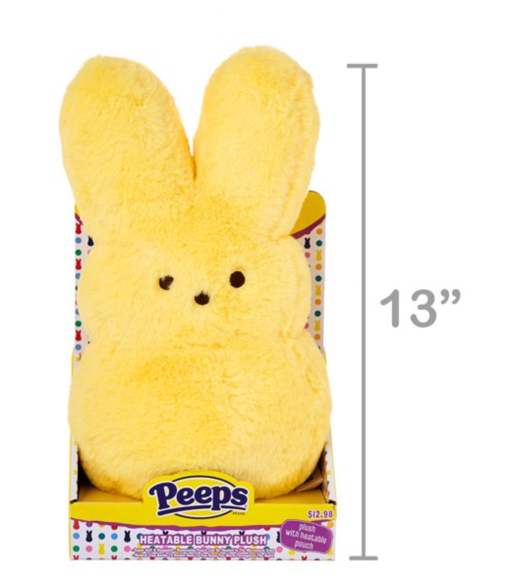 Peeps Easter Peep Bunny Heatable Yellow Plush New with Tag