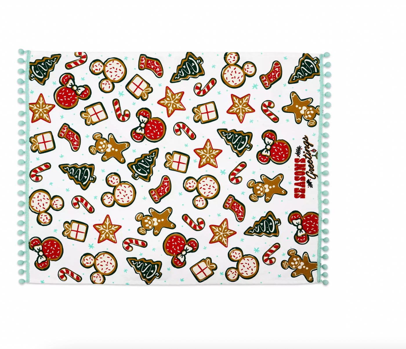 Disney Vintage Mickey Christmas Cookie Cotton Kitchen Towel New with Tag