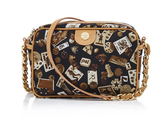 Las Vegas Life is a Game Dark Brown Bag Crossbody Made in Italy Divo Diva New