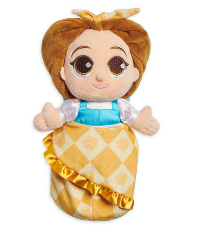 Disney Parks Beauty and the Beast Baby Belle in Blanket Pouch Plush New with Tag