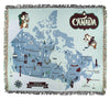 Disney Parks Epcot Chip 'n Dale Canada Map Cotton Throw New with Tag