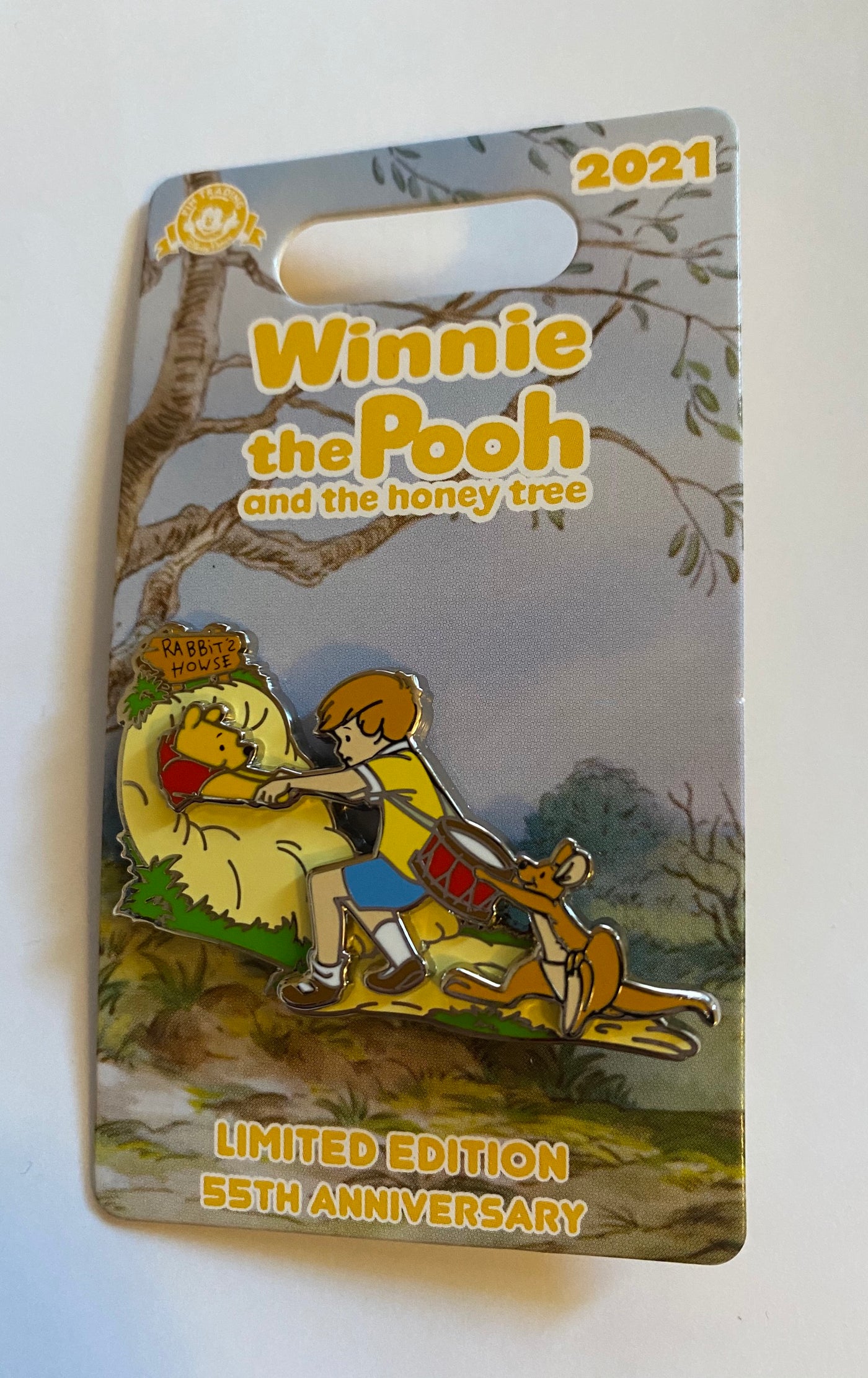 Disney Parks 55th Winnie the Pooh Christopher Robin Limited Pin New with Card