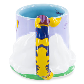 Disney Parks Jasmine Lotus Flower Sculpted Magic Carpet Handle Ceramic Mug