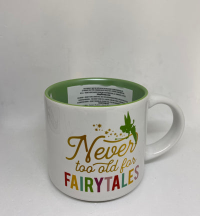 Disney Parks Tinker Bell Never Too Old For Fairytales Ceramic Coffee Mug New