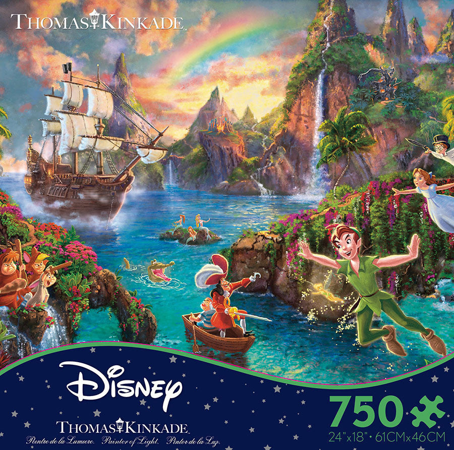 Disney Thomas Kinkade Ceaco Peter Pan's Neverland 750 Pcs Puzzle New with Box