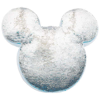 Disney Parks Mickey Icon Reversible Sequin Pillow Arendelle Aqua New with Tag