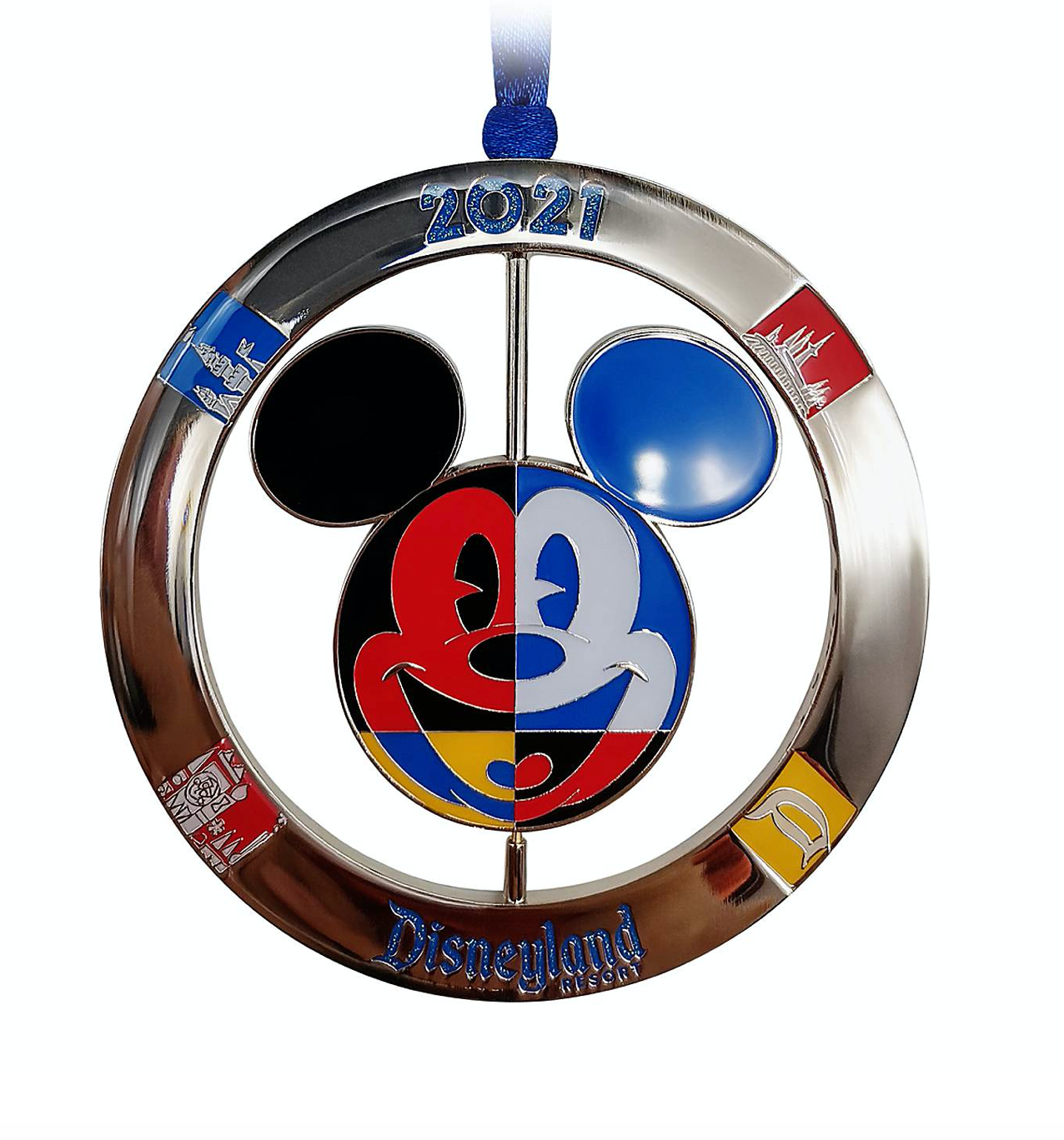 Disney Parks Disneyland 2021 Mickey Friends Metal Spinner Ornament New with Tag