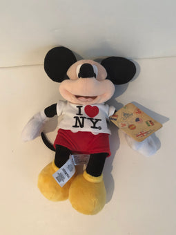Disney Store Authentic 12" Mickey Mouse I Love New York Plush New With Tags