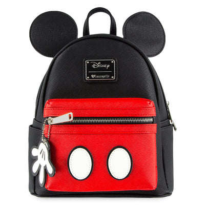Disney Mickey Mouse Mini Backpack by Loungefly Bookback White Glove Charm New