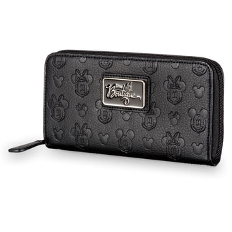 Disney Parks Mickey and Minnie Mouse Embossed Wallet Boutique Icon Black New