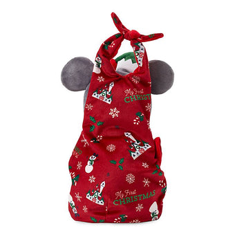 Disney Parks Babies Mickey Yuletide Farmhouse Holiday Plush Doll in Pouch New